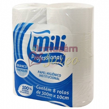 Foto Papel Higiênico Mili Professional Premium - 8 Rolos x 300 MT